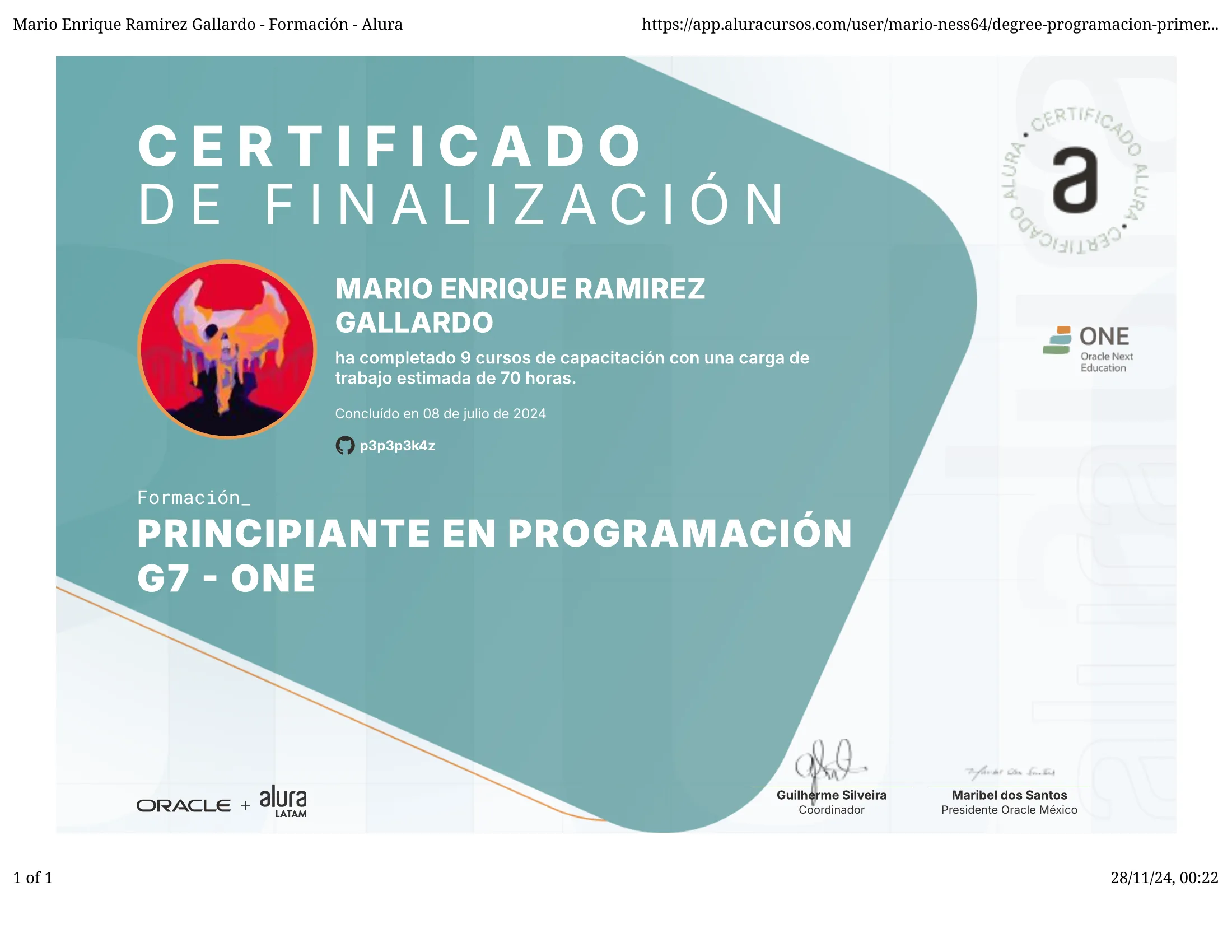 Formación Principiante en Programación G7 - ONE